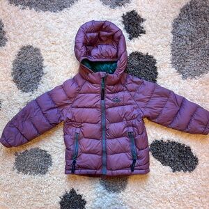 L.L. Bean Kids Puffer Jacket in Plum and Teal